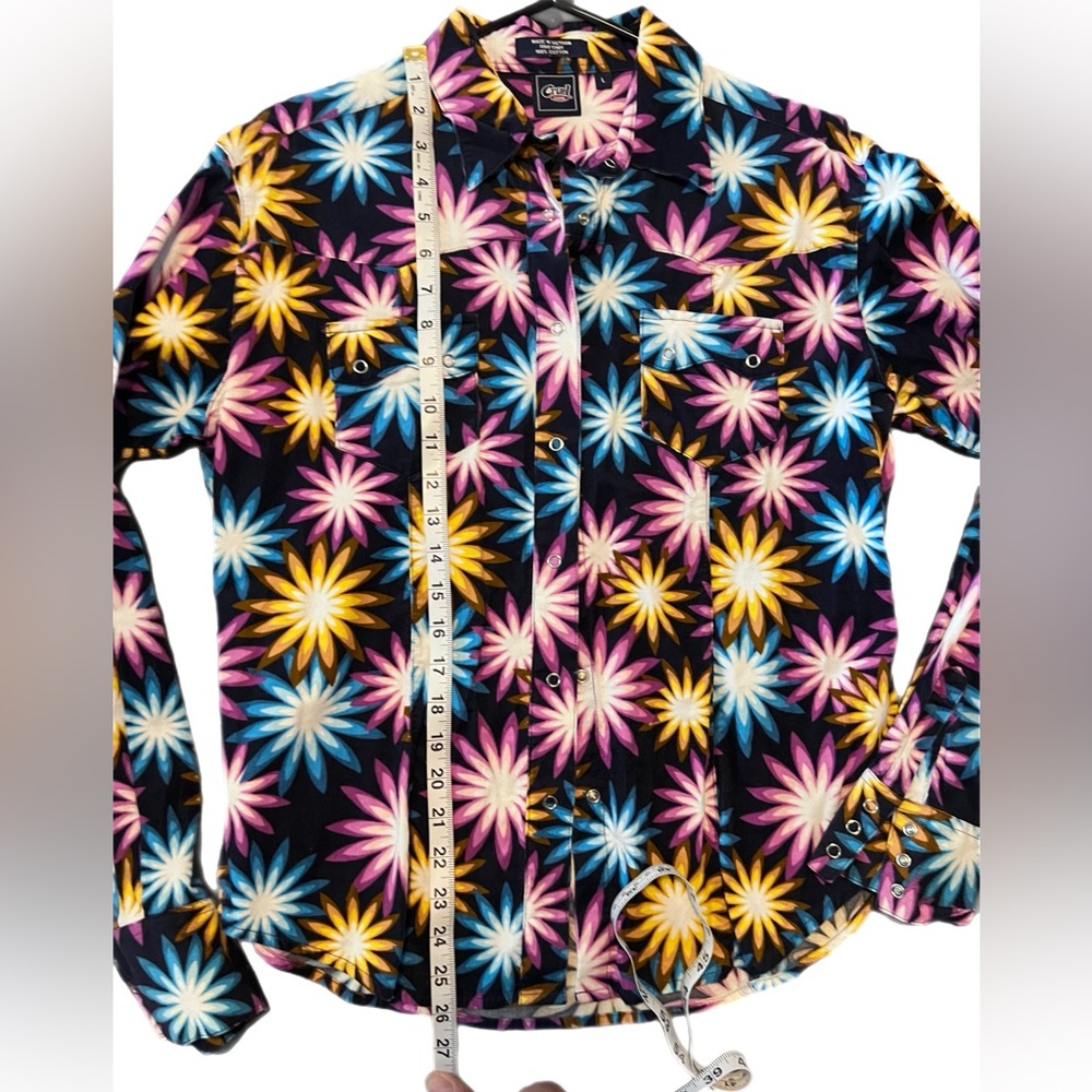 Cruel Girl Multicolor Floral Snap-up Long Sleeve Shirt - Picture 8 of 9